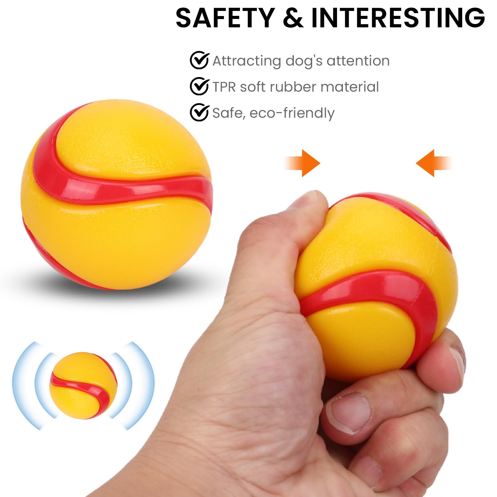 Quietschball Für Hunde – 5,5 Zoll Hamburger-Form, Bissfest & Unzerstörbar, Gelb