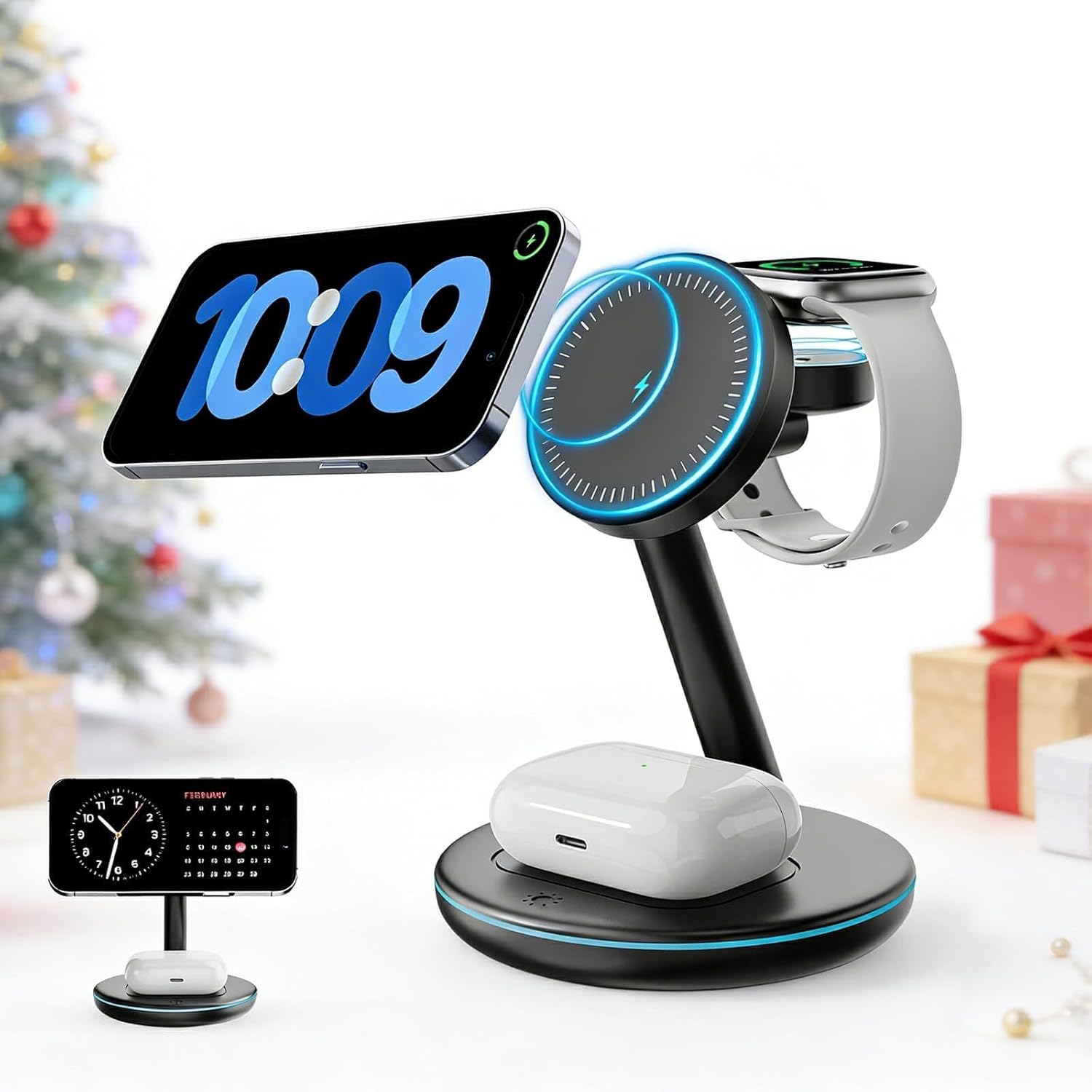 2025 3 in 1 Charging Station for Apple iPhone AirPods Watch with Mag-Safe Charger Wireless Charger Stand for iPhone 17 16 15 14 13 12 Series AirPods iWatch Series - Gifts for Wife & Husband
