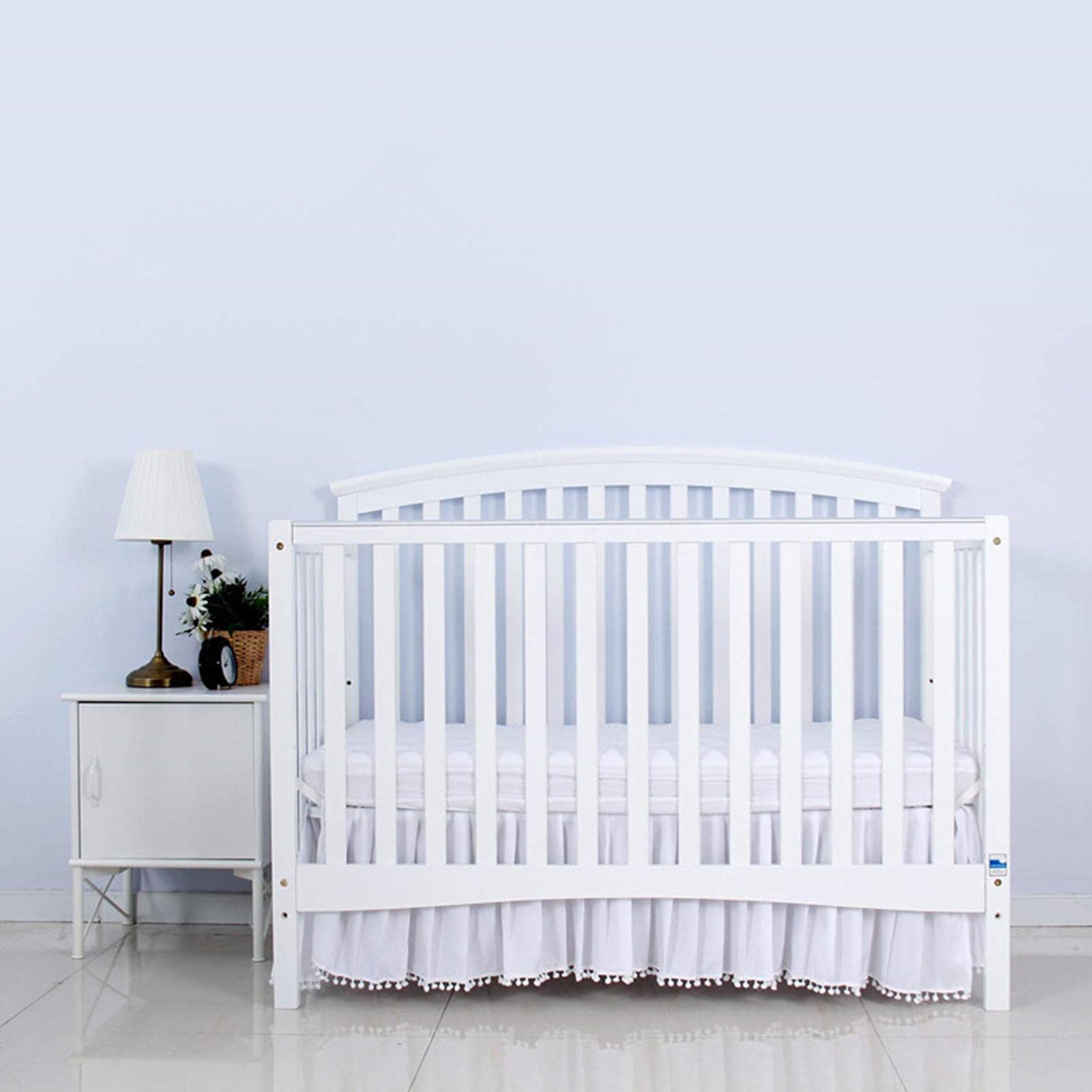 Velvet Bed Skirt Crib Dust Ruffle Cot Bed Skirt Girl Crib Bed