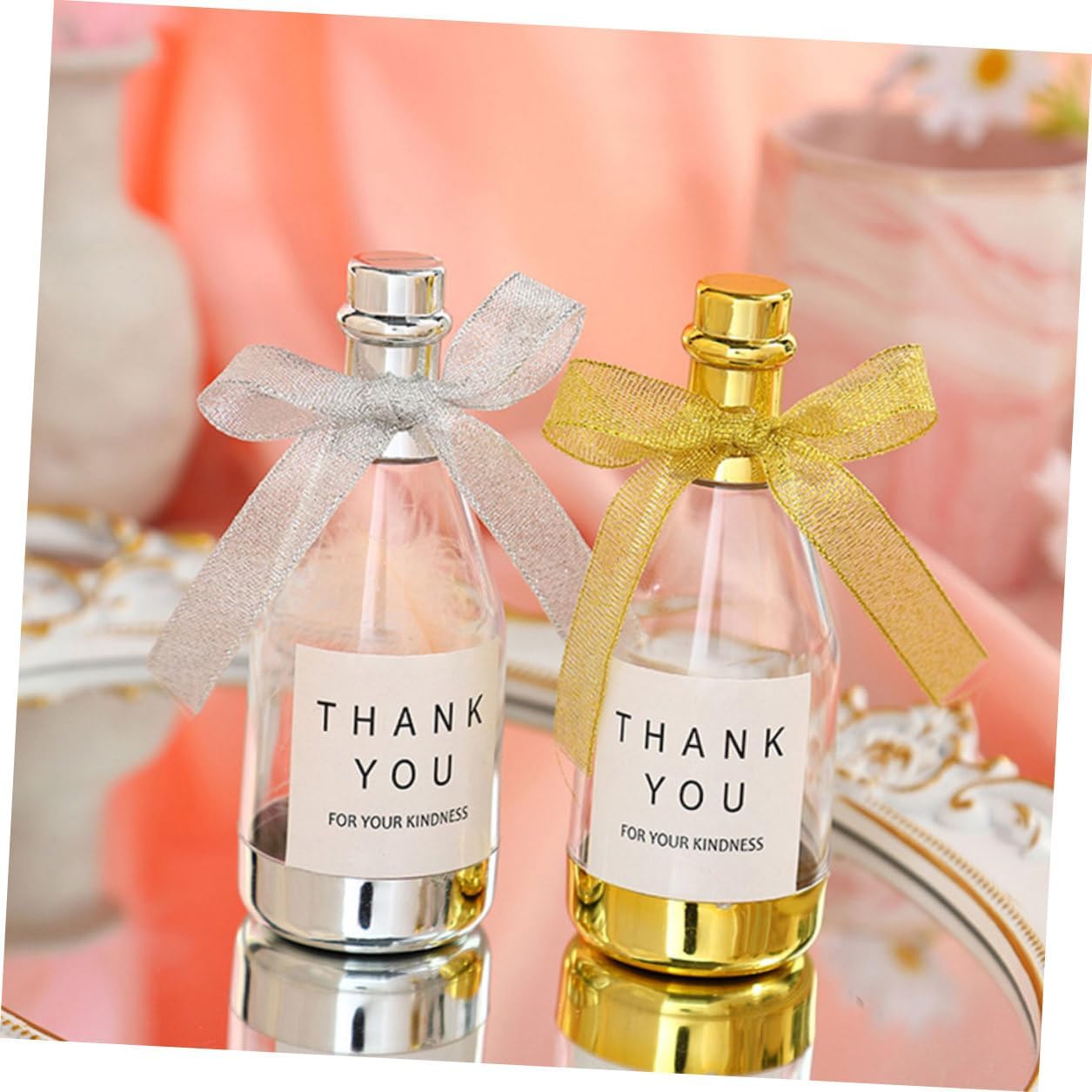 MERRYHAPY 20pcs Gold Sparkling Wine Bottle Candy Containers Wedding Party Favors for Adults Bridal Shower Candy Storage Boxes Large Creative Treat Packaging