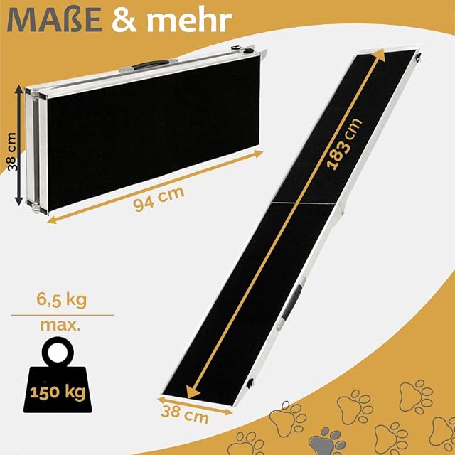 Foto 6 de 6 de Petigi Selección de rampa para perros para coche, aluminio, rampa para perros, escalera para perros, SUV