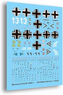 Techmod 72052 1/72 Messerschmitt Bf-109E-4 1940 Aircraft Wet Decal WWII