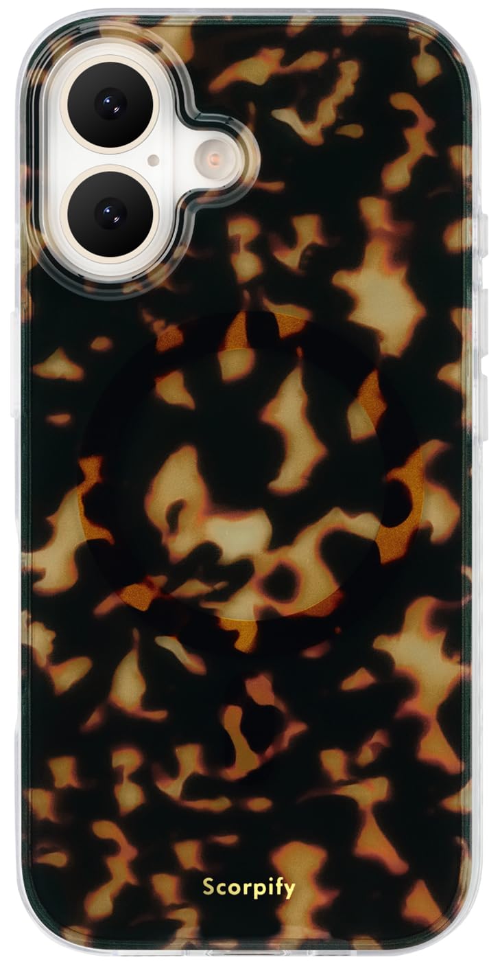 Coque iPhone 10 MagSafe marron écaille de tortue magnétique - 7
