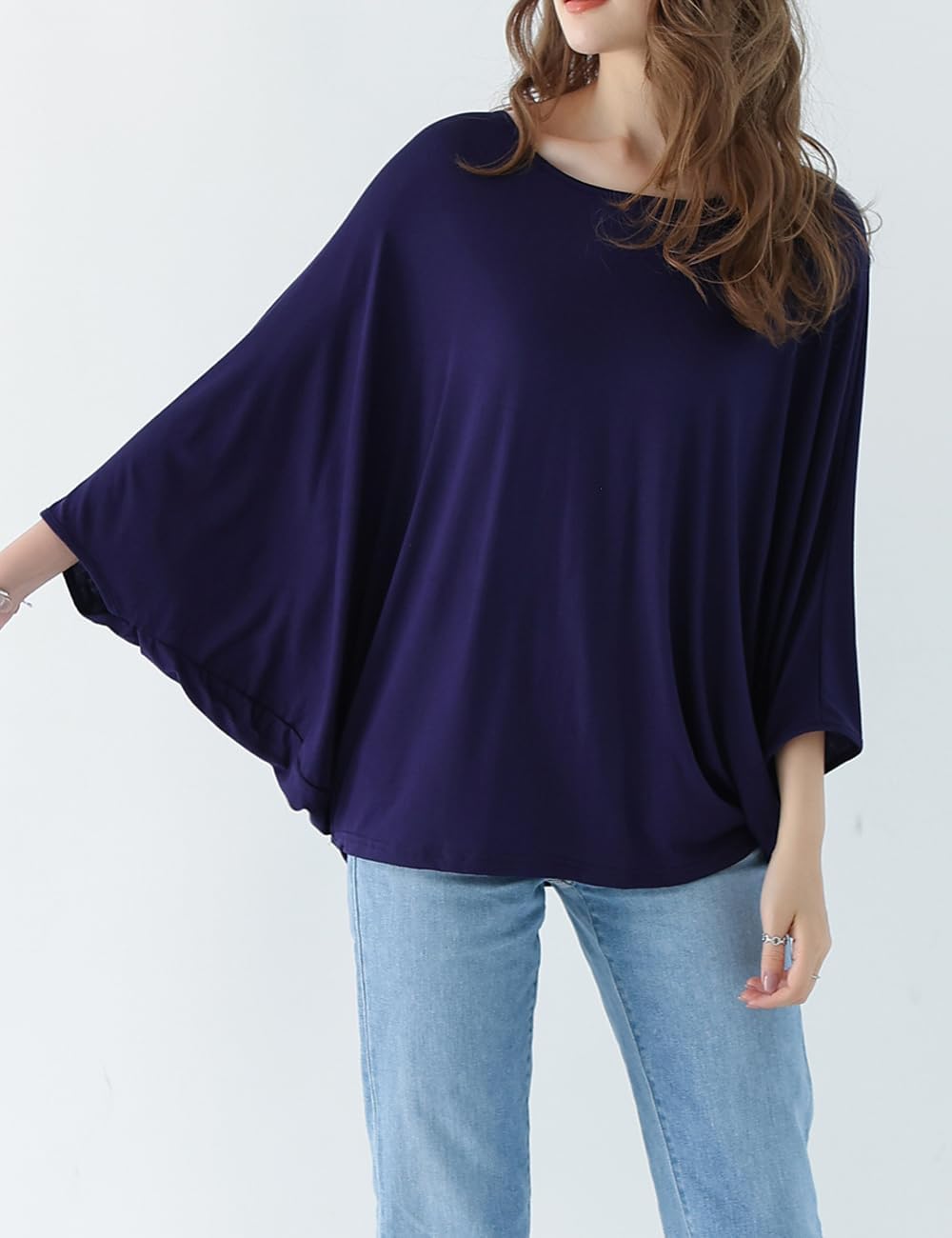 Ckikiou Cute Summer Batwing T-Shirts for Women Oversized Crewneck Short Sleeve Soft Flowy Tee Shirt Top - Image 3