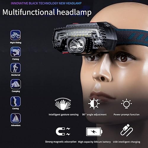 Miniatura 4 de OTYTY Luces delanteras y traseras USB para bicicleta, luces LED de freno de advertencia de seguridad recargables, 10 modos, faro delantero