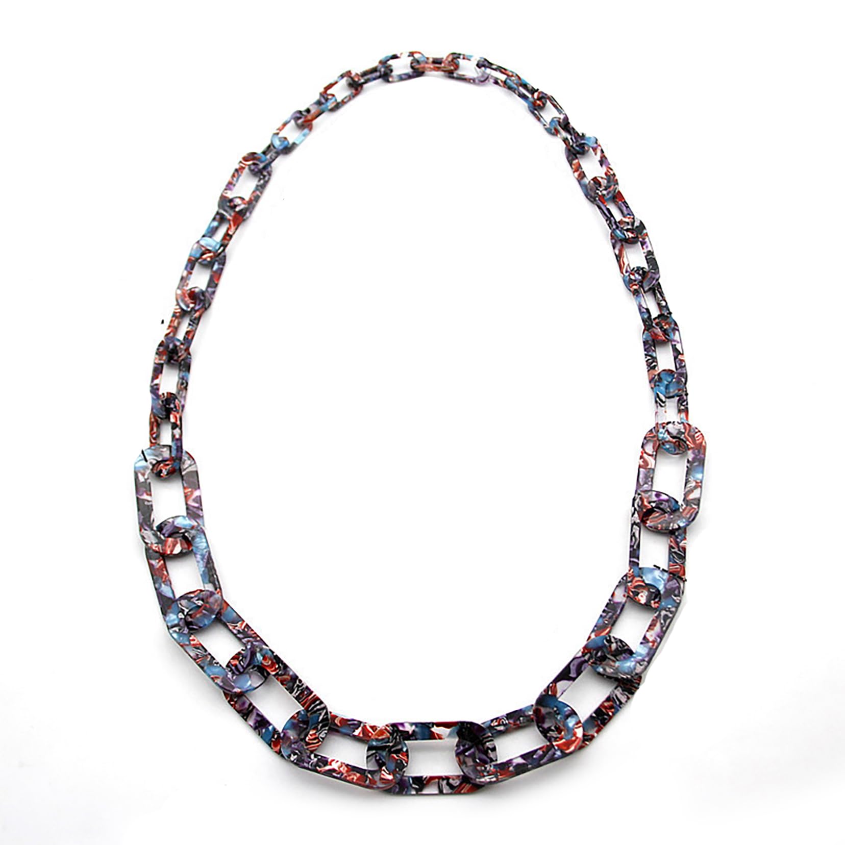 Collana lunga colorata a catena cubana in acrilico, da donna, versatile, alla moda, esagerata, alla moda, gioiello per ragazze bohémien