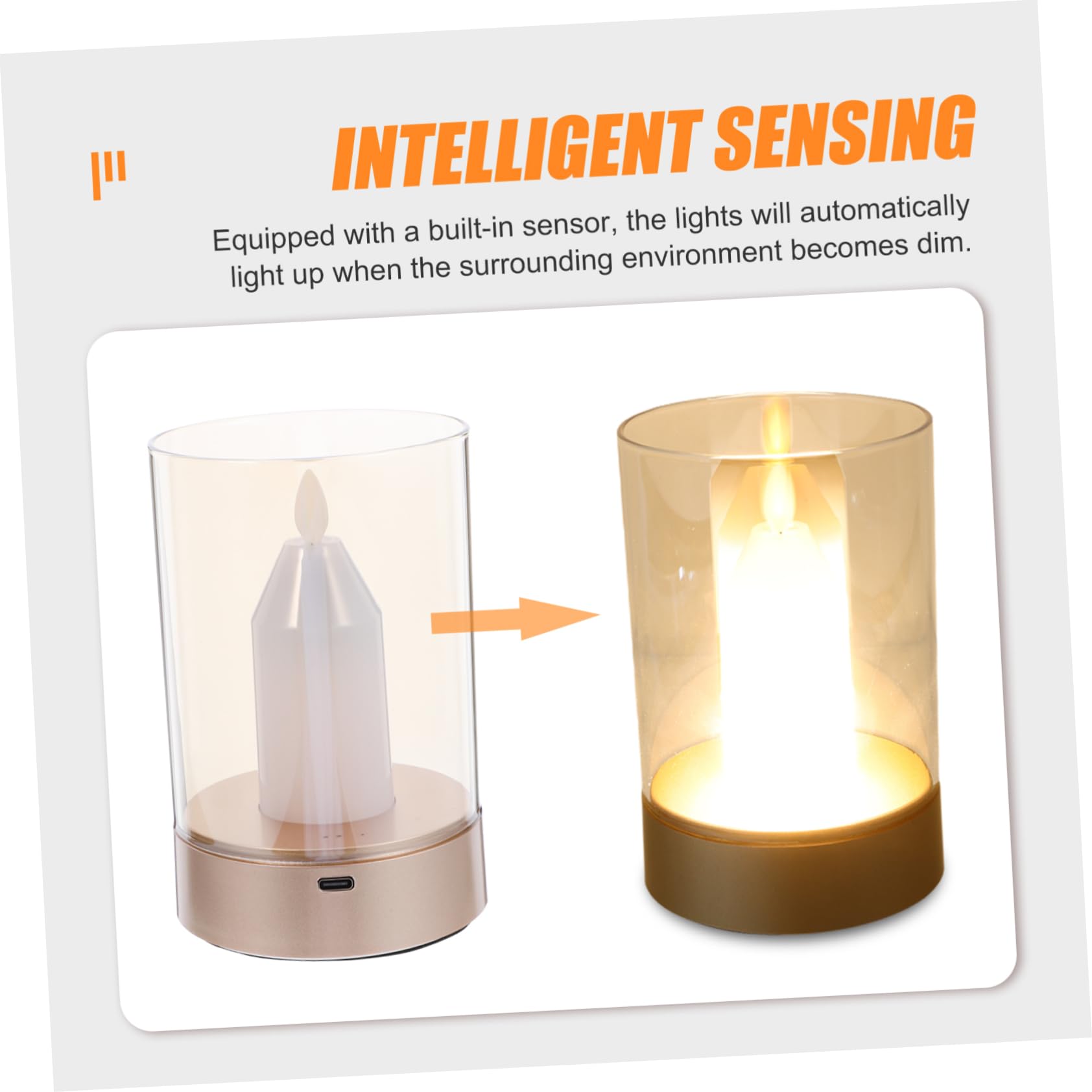 Uonlytech Lampada Notturna Led Forma Di Candela Luce Decorativa Da Tavolo Con Sensore Perfetta Per Camere Da Letto e Ambienti Intimi Risparmio Energetico e Design Elegante