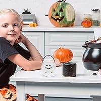 Vista 9 de Cabilock 12 mini cubos de dulces de Halloween, brujas de plástico, caldero, caldero, caldero, calabaza, fantasma, mini cubos, novedosos recuerdos