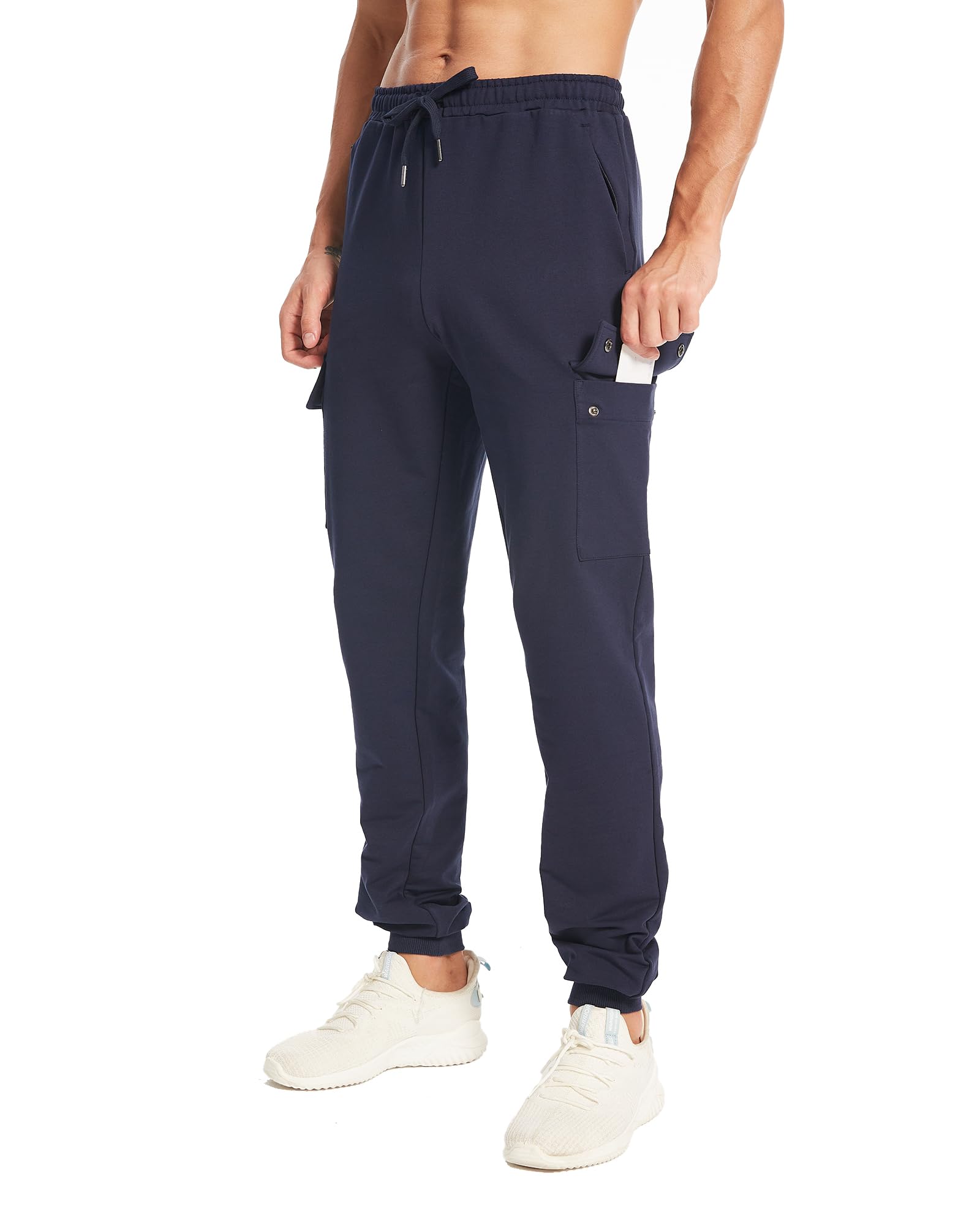 34 36 Inseam Sweatpants for Tall Men Extra Long Joggers Workout Pants with Zipper Pockets