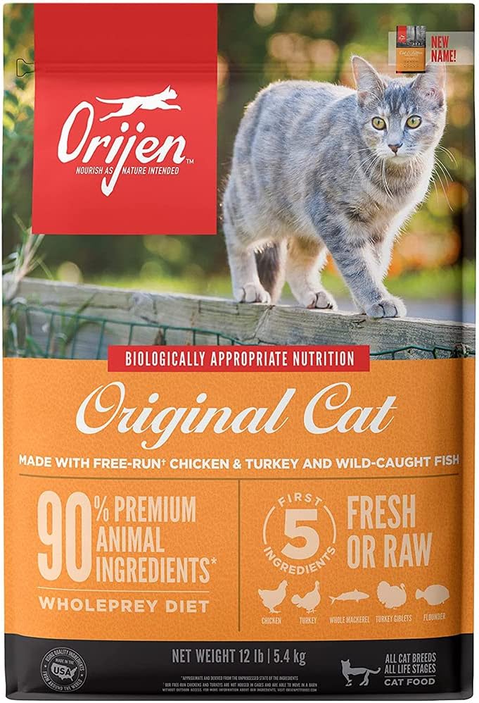 ORIJEN Original Cat, Grain Free Dry Cat Food for All Life Stages, with WholePrey Ingredients, 12lb