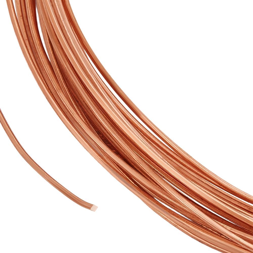 19.7Ft Square Copper Wire, 21 Gauge Pure Copper Wire, Craft Wire for Jewelry Making, Gem Metal Wrap, Garden, Sculpting, Armature, Half Hard