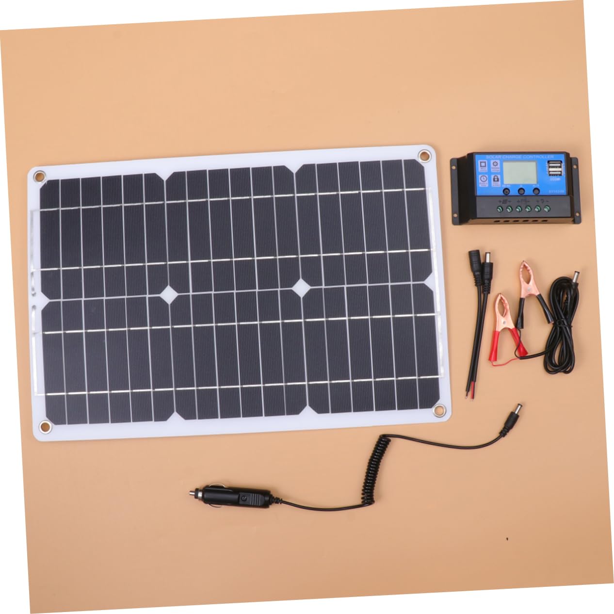18w Paneles Solares Portátiles Silicio Monocristalino Con Controlador Cargador Solar Para Exteriores Panel De Células Solares Para Batería De Automóvil