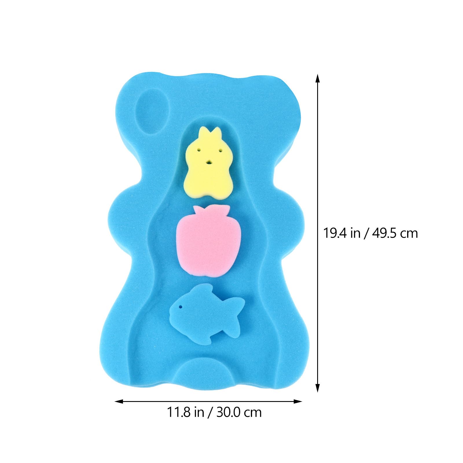 Vaguelly Babybadeschwamm Babybadekissen rutschfeste Badematte Mit Bärenform Gepolsterten Rändern Und Leichter Neigung Für Waschbecken Babybadewanne Und Badewanne 18.90X11.42X1.57In