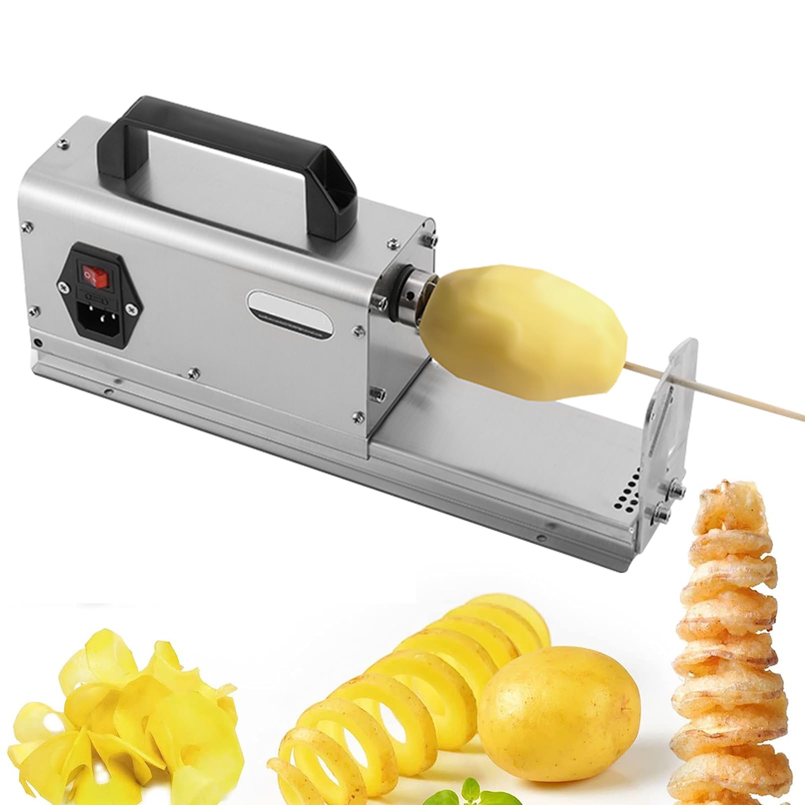 Amazon｜3 in 1電動トルネードポテトスライサー、40Wスパイラルポテト