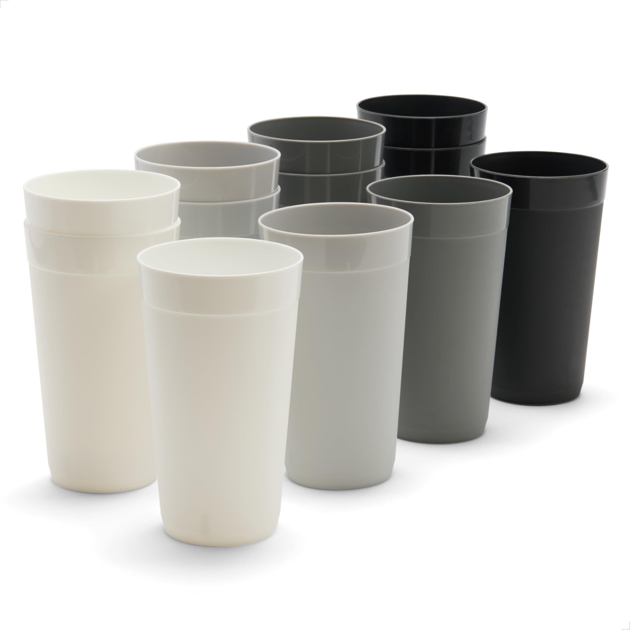 Betta 20oz Everyday Tumbler - Slate Set 12 Count PP Drinking Glasses BPA-Free Shatterproof Microwave Safe and Top