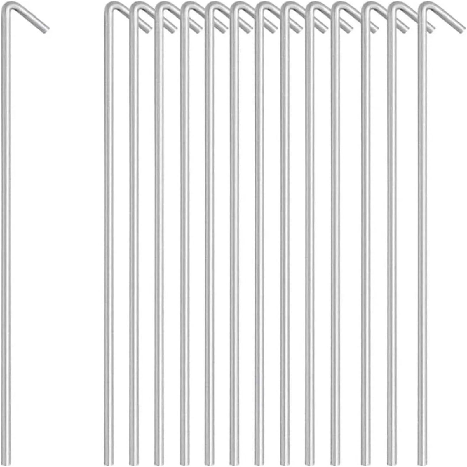 Piquets de Tente Robustes en Acier galvanisé, 50 pièces, Pointe Pointue argentée, Feuille Sol Camping, Ancre, Accessoires pour Le Camping, Les Voyages