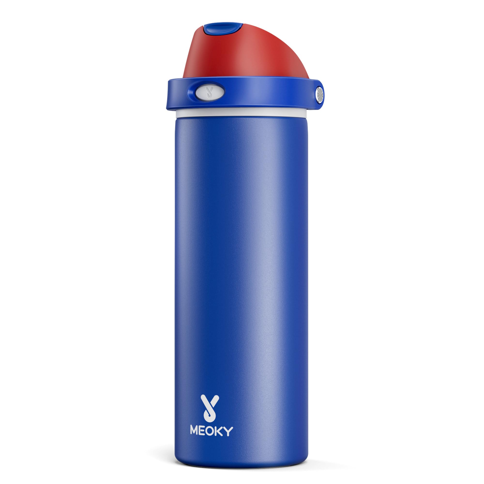 24 oz Insulated Water Bottle for Men: Meoky Stainless Steel Water Bottle with 2-in-1 Straw and Spout Lid - Leak Proof, Cold for 24 Hours, Fits in Car Cup Holder, BPA-Free for Sports Travel, Navy Blue