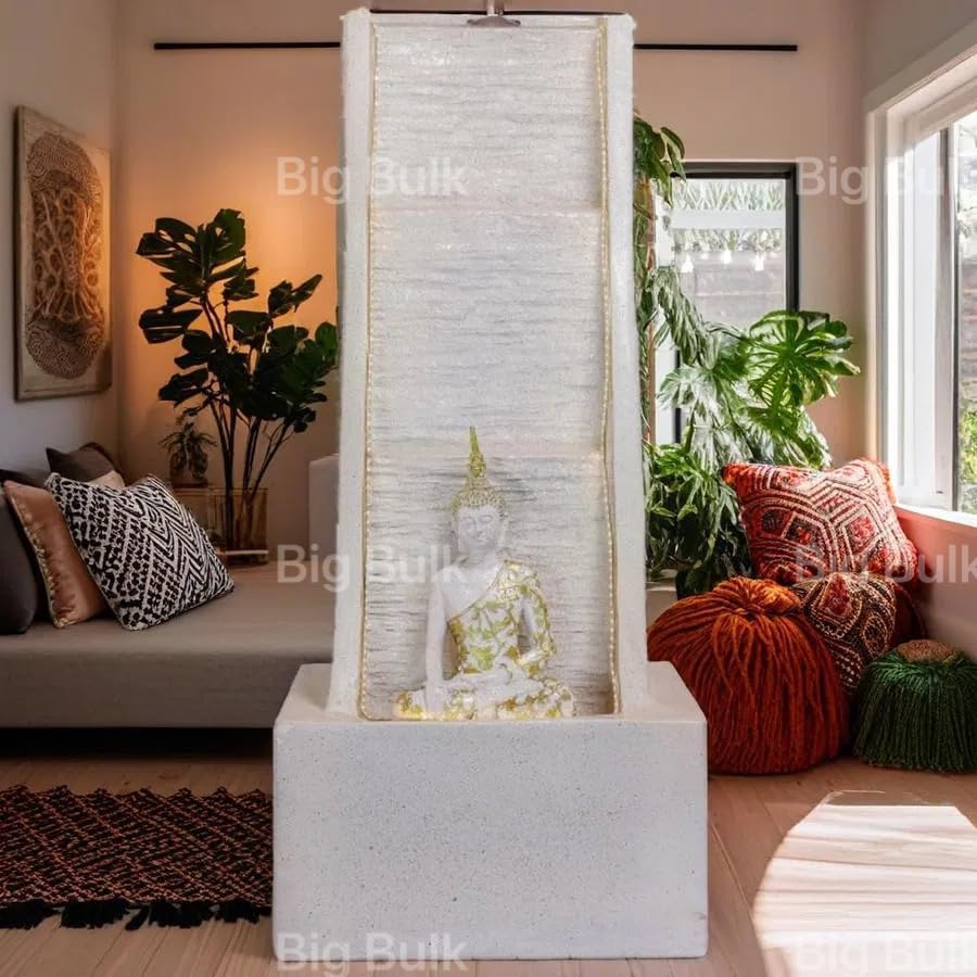 Image of Big Slate Buddha for Living Room Home Decor Garden Decoration and Drawing Room Indoor Fountain Outdoor Home Decor(100 cm X 45 cm X 45 cm)