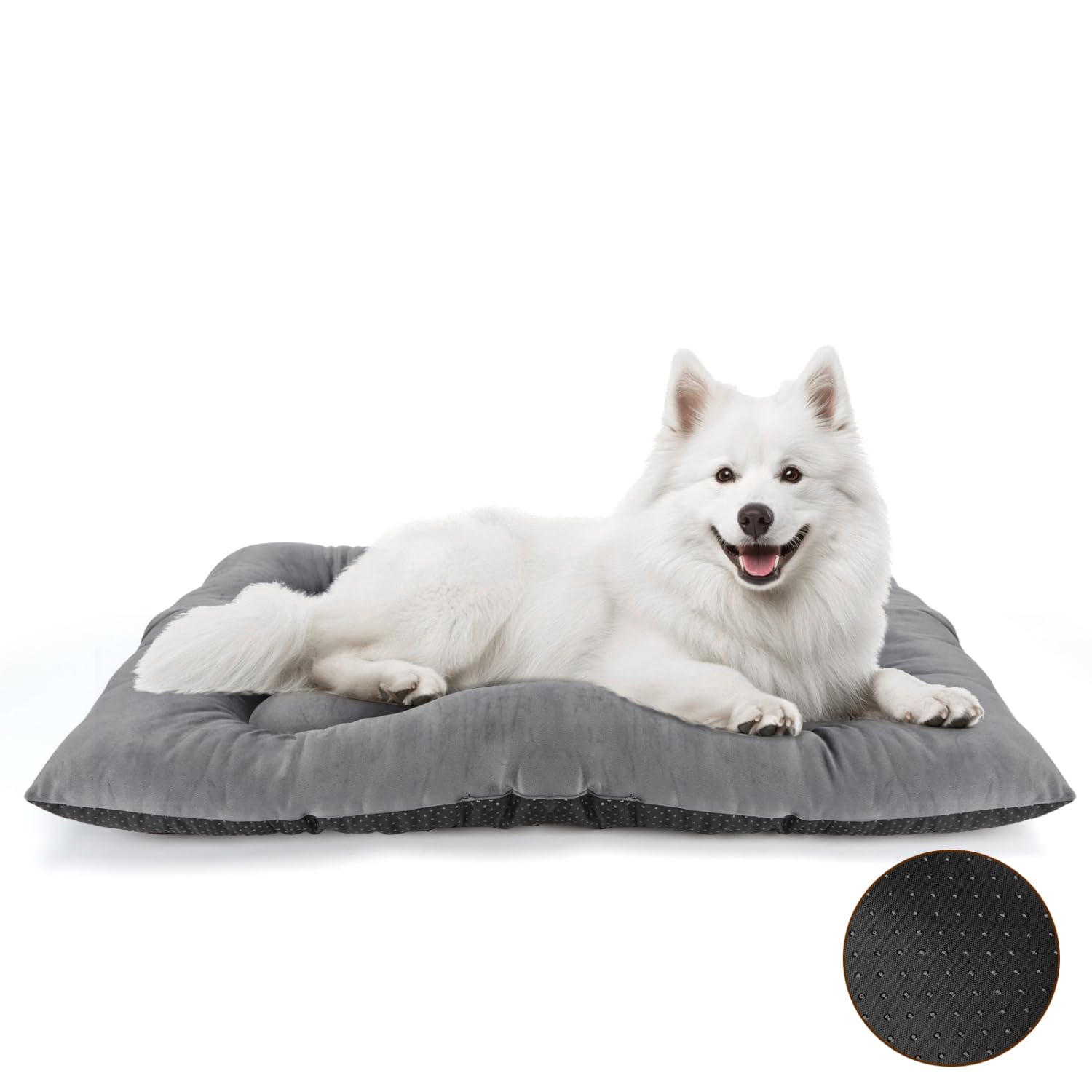 Nobleza Dog Bed Mat Large Dogs Bed Washable Dogs Crate Mattress Pet Crate Bed Dog Cushion Beds Grey Pets Beds Cosy Comfort Pets Pad Pet Mat for Puppy Cat Kitten 100x66cm