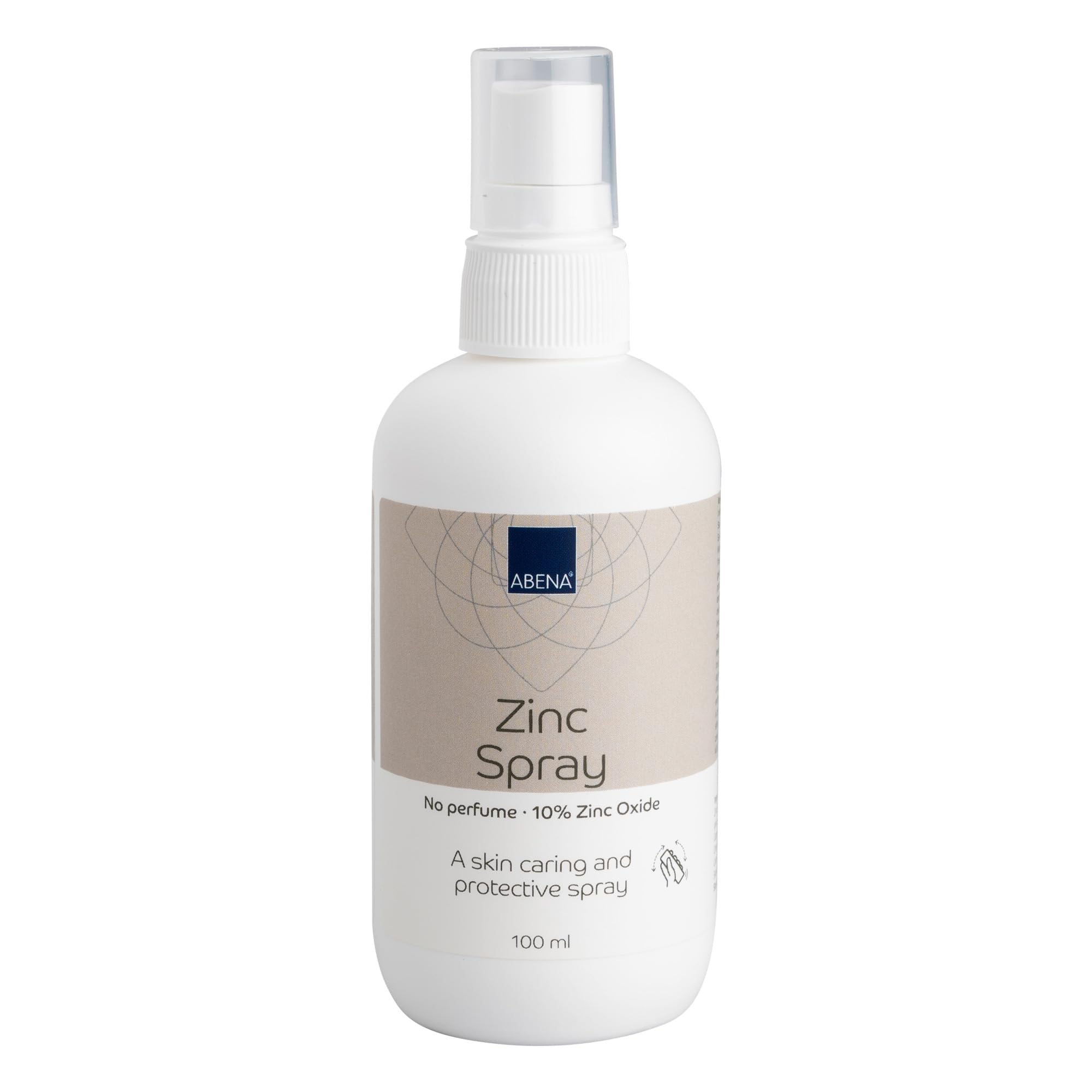 Abena Zinc Spray, 100ml, Ideal for Sensitive and Delicate Skin, Wound Healing Cream in a Convenient Spray Bottle with 10% Zinc Oxide and No Fragrance Or Colour