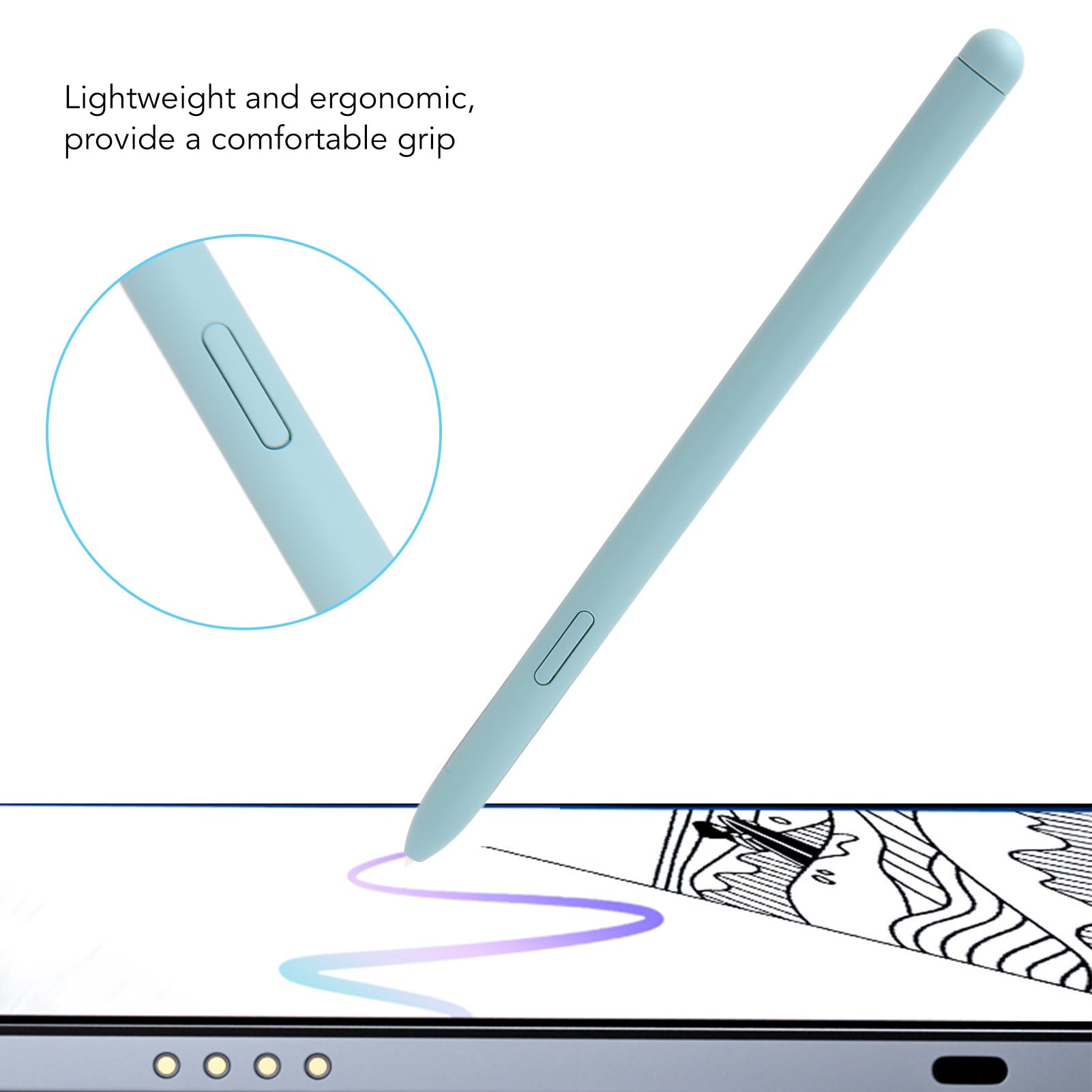 Lápiz Táctil Stylus, Lápiz óptico para Tableta de Control Preciso, Duradero y Sensible, 2 Piezas para Tab S6 Lite (Azul)