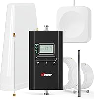 HiBoost 4K Smart Link Cell Signal Booster: 4,000 sq ft Home/Office Coverage, 5G 4G LTE All US Carriers, FCC Approved App Install