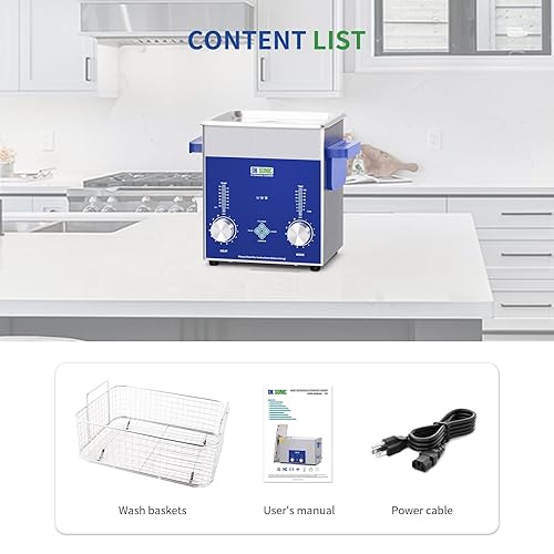 Miniatura 8 de DK SONIC Limpiador ultrasónico industrial 2L, limpiador ultrasónico comercial de 60W para joyería con temporizador codificado, calentador y cesta,