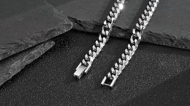 Pulsera para hombre en acero inoxidable estilo cadena cubana miniatura 7