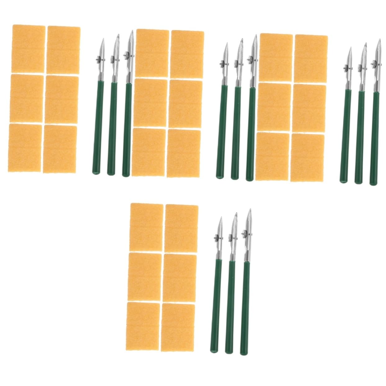 NUOBESTY 4 Sätze Linearer Entenschnabelstift Whiteboard-marker Bleistifte Maskierung Zeichenstifte Malstifte Textmarker Tinte Wieder Auffüllbar Planke Pastell Gel Green Rohgummi Aus Metall