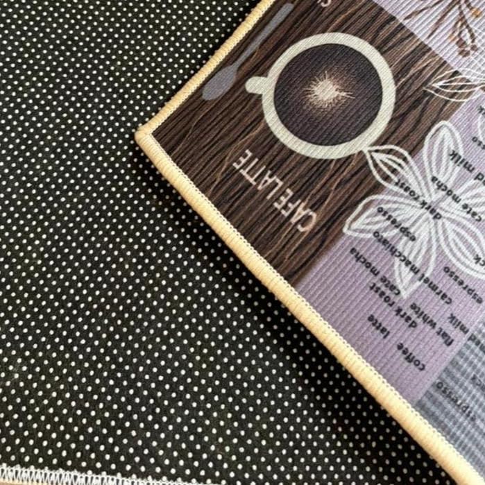 Image of HomeCloud Kitchen Rectangular Mat: Premium Anti-Slip, Soft, Washable, Designer Printed Mat for Floors, Kitchens, and Rooms - (6mm Thick, 41x122 cm and 41x61cm) (Coffee Espresso Brown)