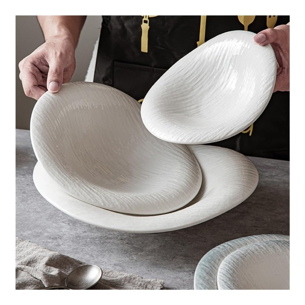 Ceramiczny talerz obiadowy, słomiany talerz na kapelusz, talerz do spodków, salaterka, zachodni talerz obiadowy, zastawa stołowa hotelowa, talerz do serwowania, biały 12 cali