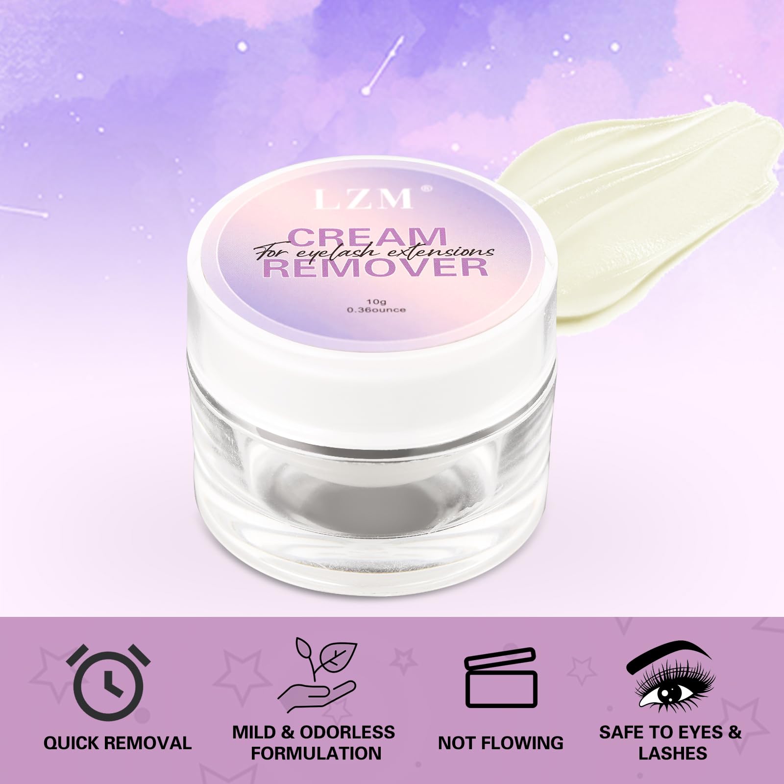LZM Crema Removedor De Pestañas Removedor De Pegamento 10g Extensión De Pestañas Eyelash Extension Remover Lash Remover Removedor De Pestañas Pelo a Pelo