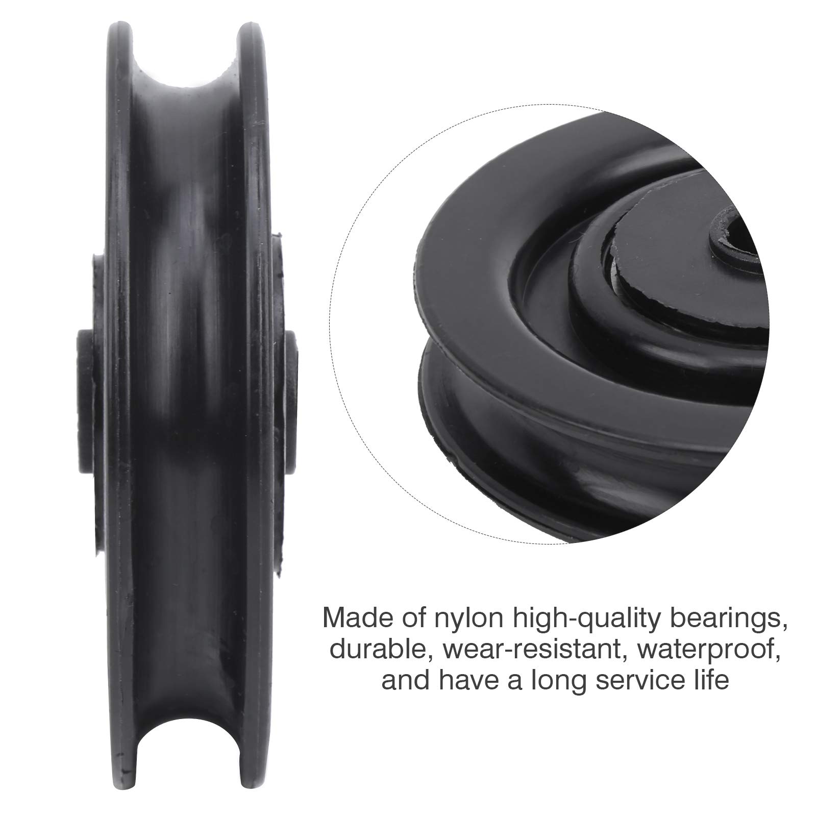 Roue de poulie de roulement, 10 pièces 75mm / 90mm Roue de poulie de roulement en Nylon Universelle pour équipement de Gymnastique de Machine à câble(75mm)