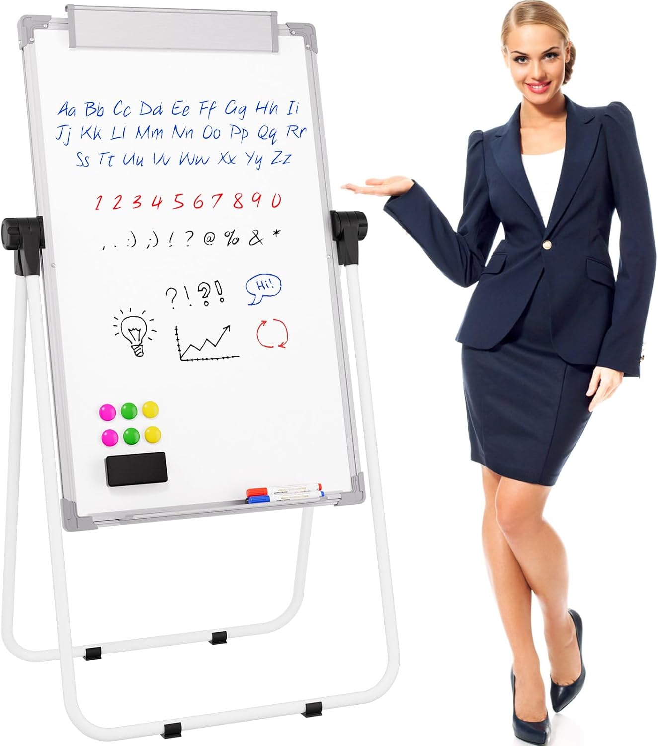 MaxGear Large White Board with Stands, 36" x 24" Big