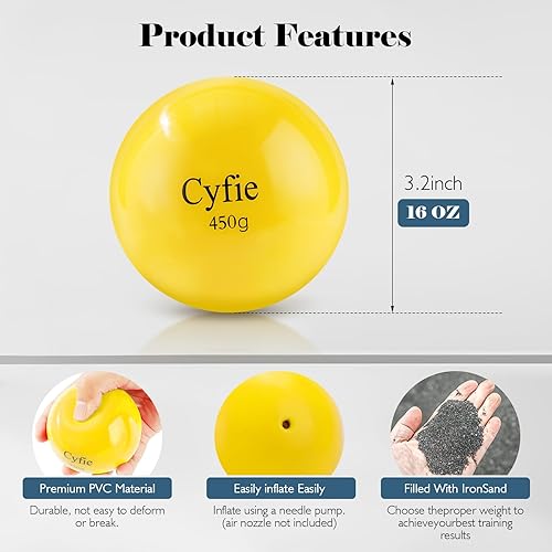Miniatura 7 de Cyfie Pelotas de entrenamiento con peso, 6 paquetes de pelotas de béisbol con peso para jóvenes, pelotas pesadas de arena para práctica de bateo,
