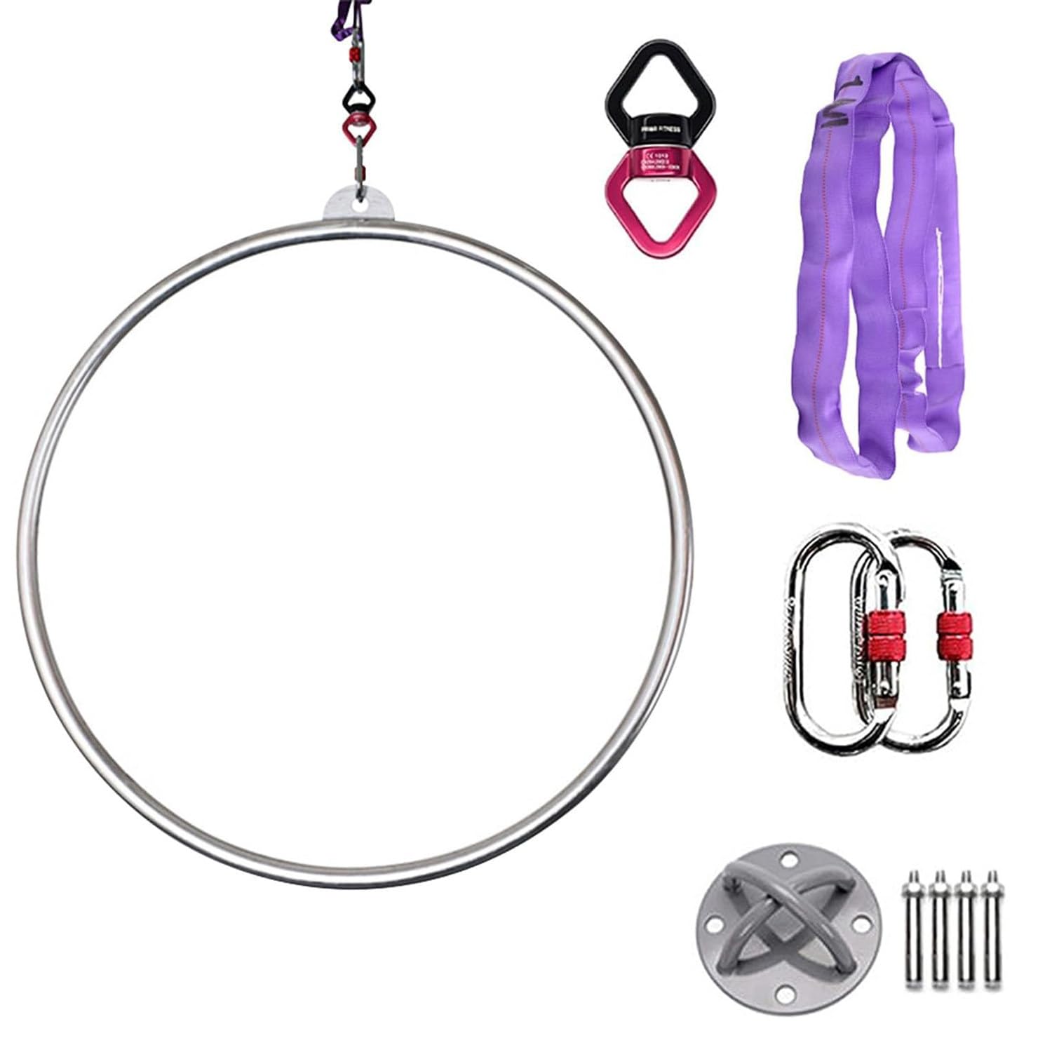 Aerial Lyra Hoop, pierścień antenowy ze stali nierdzewnej do jogi, tańca, fitnessu powietrznego, 89,9 cm, pojemność 600 kg
