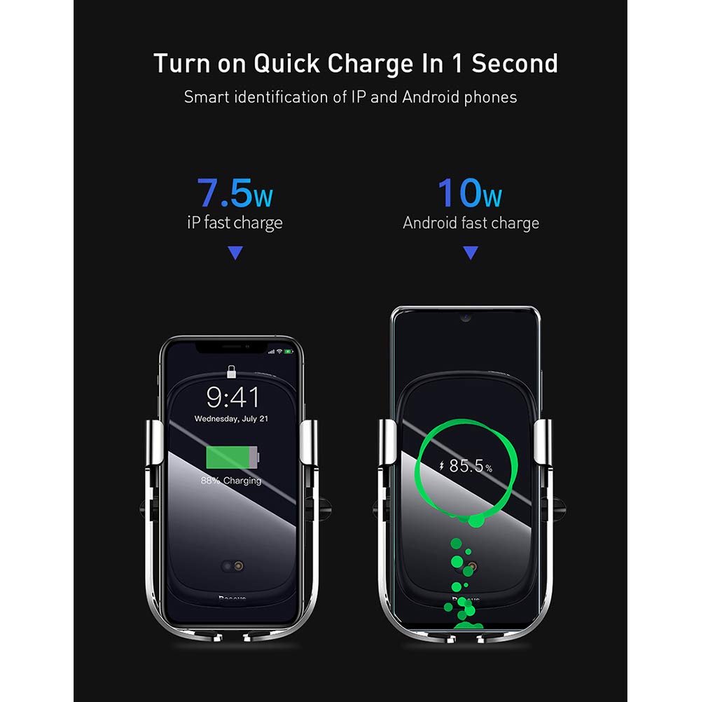 Yanghao Quick Charge Caricabatteria da Auto, 10W per Wireless Car Charger, iPhone Caricatore astuto infrarosso Veloce Ricarica Car Phone