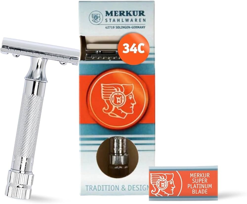 Amazon.com: Merkur Mk34c Double Edge Razor with Heavy Duty Short