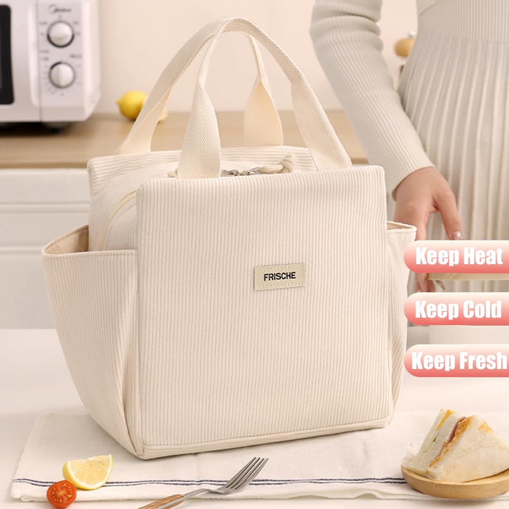 Borsa Termica Pranzo 12L Con Tasche Laterali – Isotermica Per Picnic, Lavoro E Scuola, Resistente E Impermeabile
