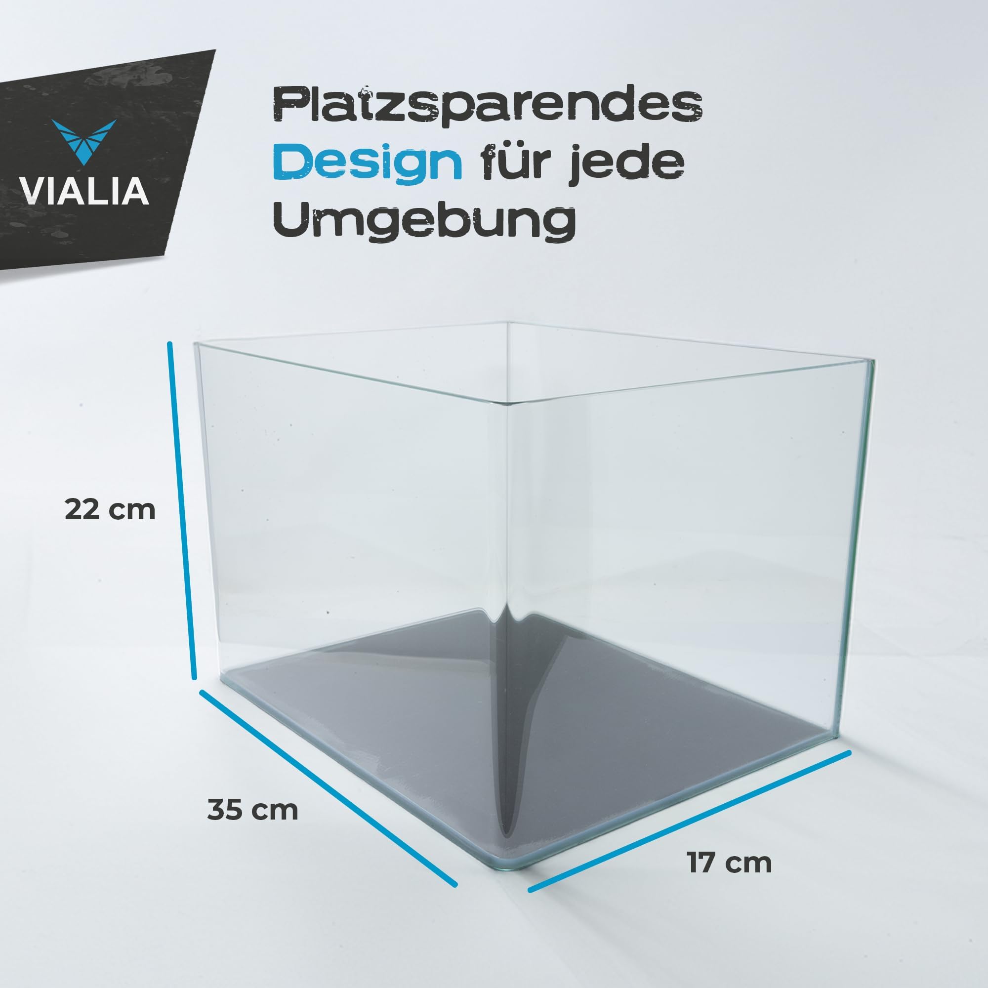 Nano Aquarium 13 L aus Glas, Süßwasser-Aquarium 35 x 17 x 22 cm, kompaktes Zierfisch-Becken für Büro und Zuhause
