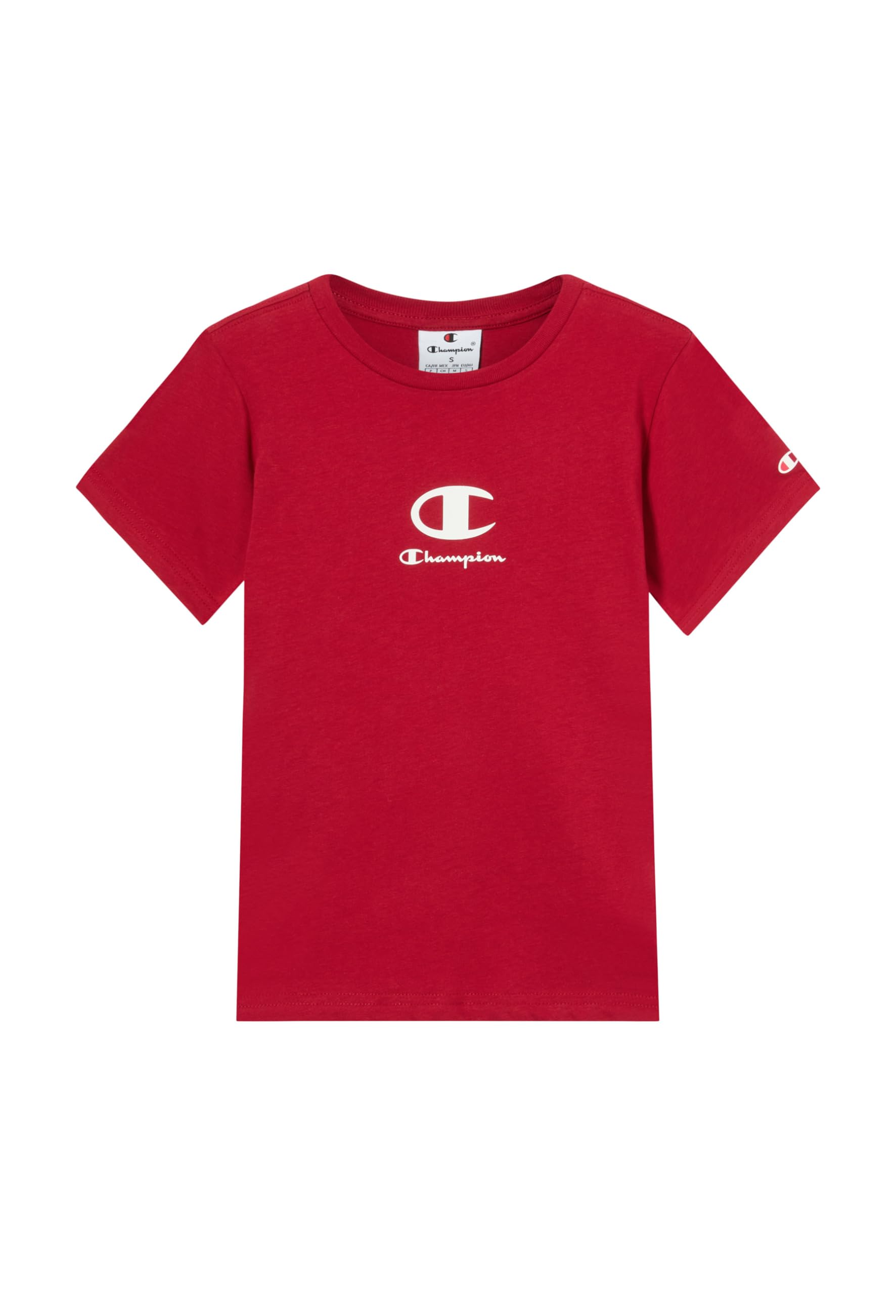 Champion Boys' Crewneck T-Shirt, 100% Cotton Jersey, Classic Cut and Logo, Lightweight and Soft, Standard fit