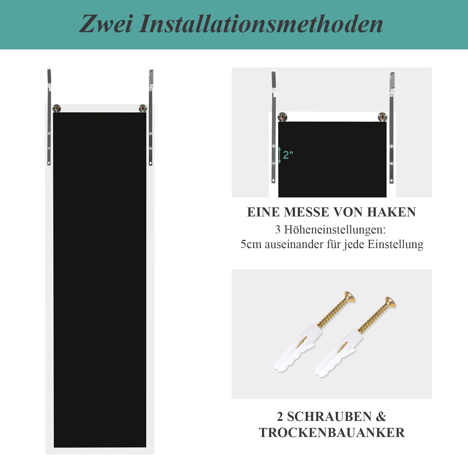 VIERZON - Wandspiegel - Zilver - 80 x 120 cm - Glas | Leen Bakker