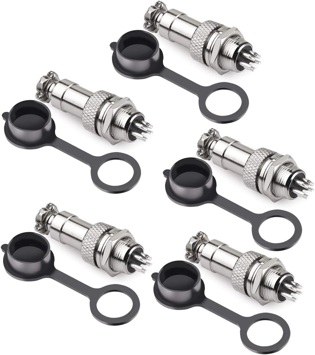 10 Stück GX16 6-Pin Metall-Luftfahrtstecker, Wasserdichte Kappe, 250V/15A, Für Audio, Automotive & Industrie