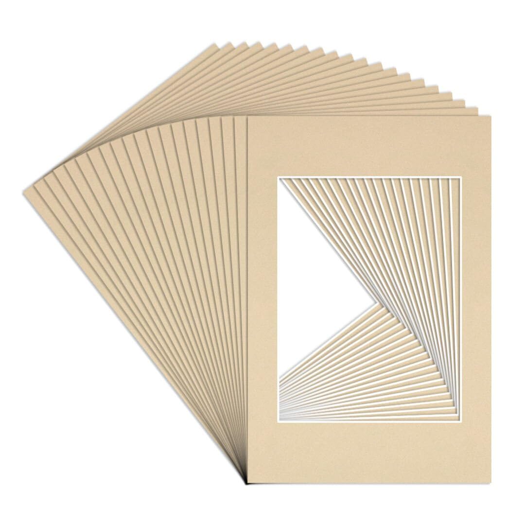 Procut Global 6x4" Ivory Picture Mounts to Fit 4x3" Aperture - Precision Cut Cardboard Photo Mount - Ideal for Frames, Prints, Artwork & Certificates - Sizes & Colours Available - 20 Pack