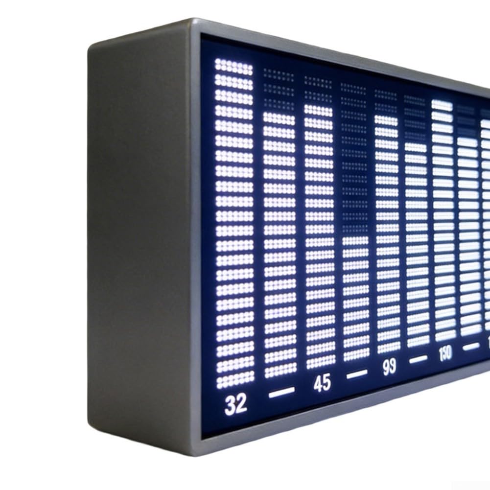 Audio LED per display SPECTRUM, luce ritmica musicale attivata dalla voce con 6 modalità, barra reattiva del suono in tempo reale, per interni auto, sala giochi, decorazione per feste (involucro nero)