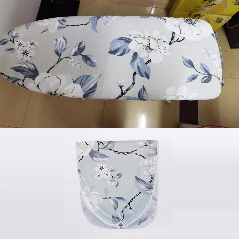 Cubre Tablas, Funda for Tabla de Planchar Resistente al Calor de 15 x 48 Pulgadas, Acolchado Grueso con elástico, Ajustable.(Flowerb,12x30 Inch(80x30 cm))