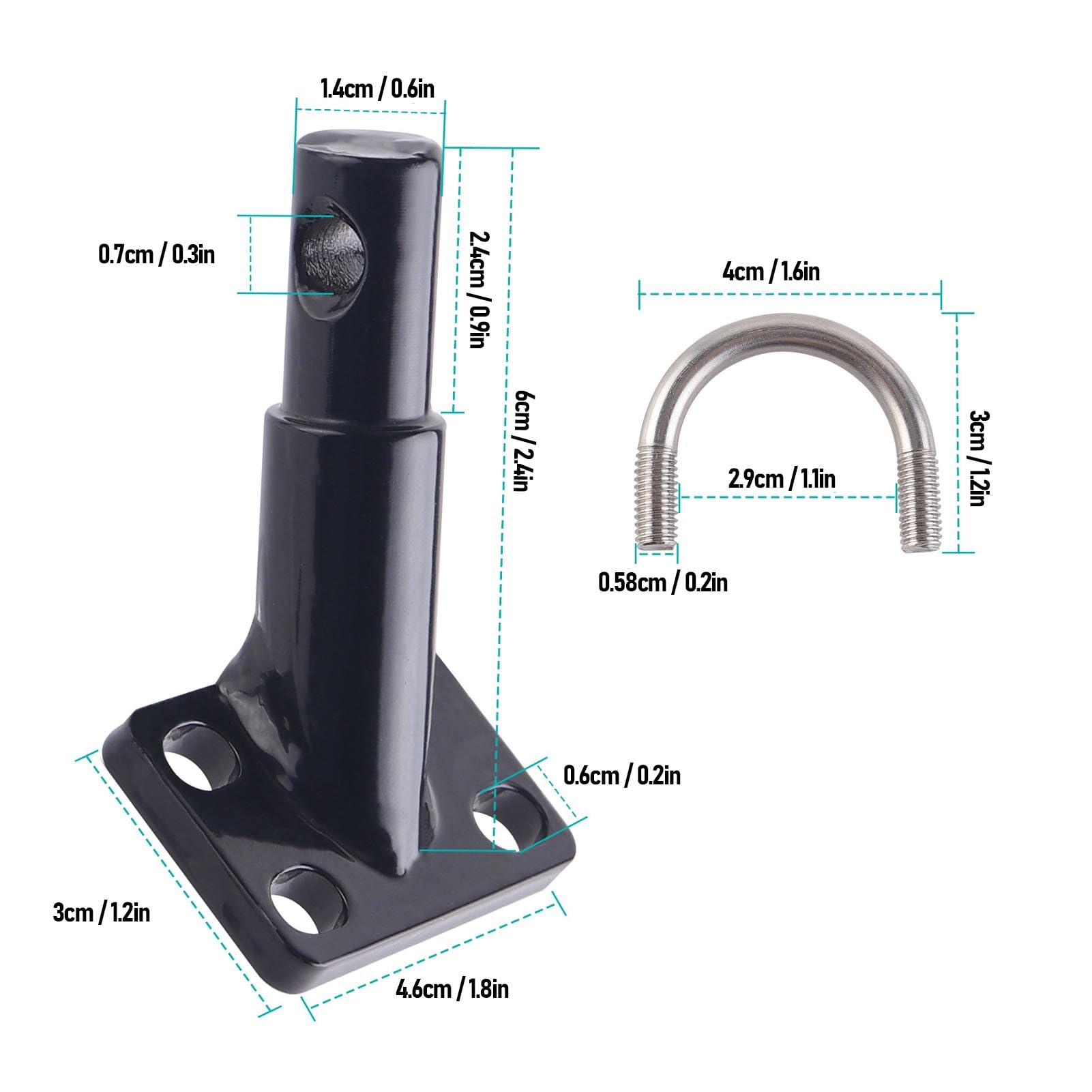 RiToEasysports Trailer Bike Hitch, Accoppiatore di Rimorchi per Bici Rilascio Rapidamente Attacco Adattatore in Lega in Acciaio con Bloccaggio Innovativo per Bambini Cargos Pet Rimorchi