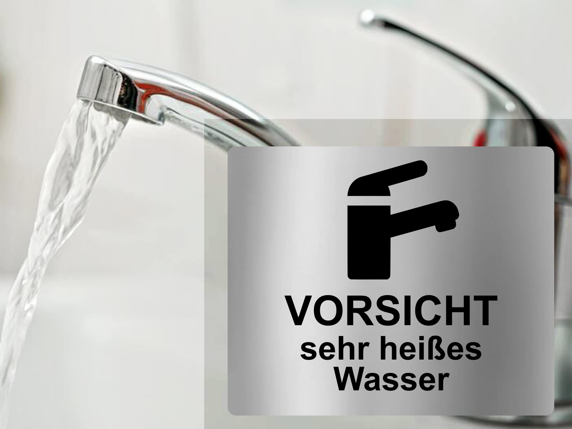10 Stück Wasserhahn-Abdeckschilder – Heiß/Kalt Aufkleber Für 6,7 Mm Griffe (Silber)