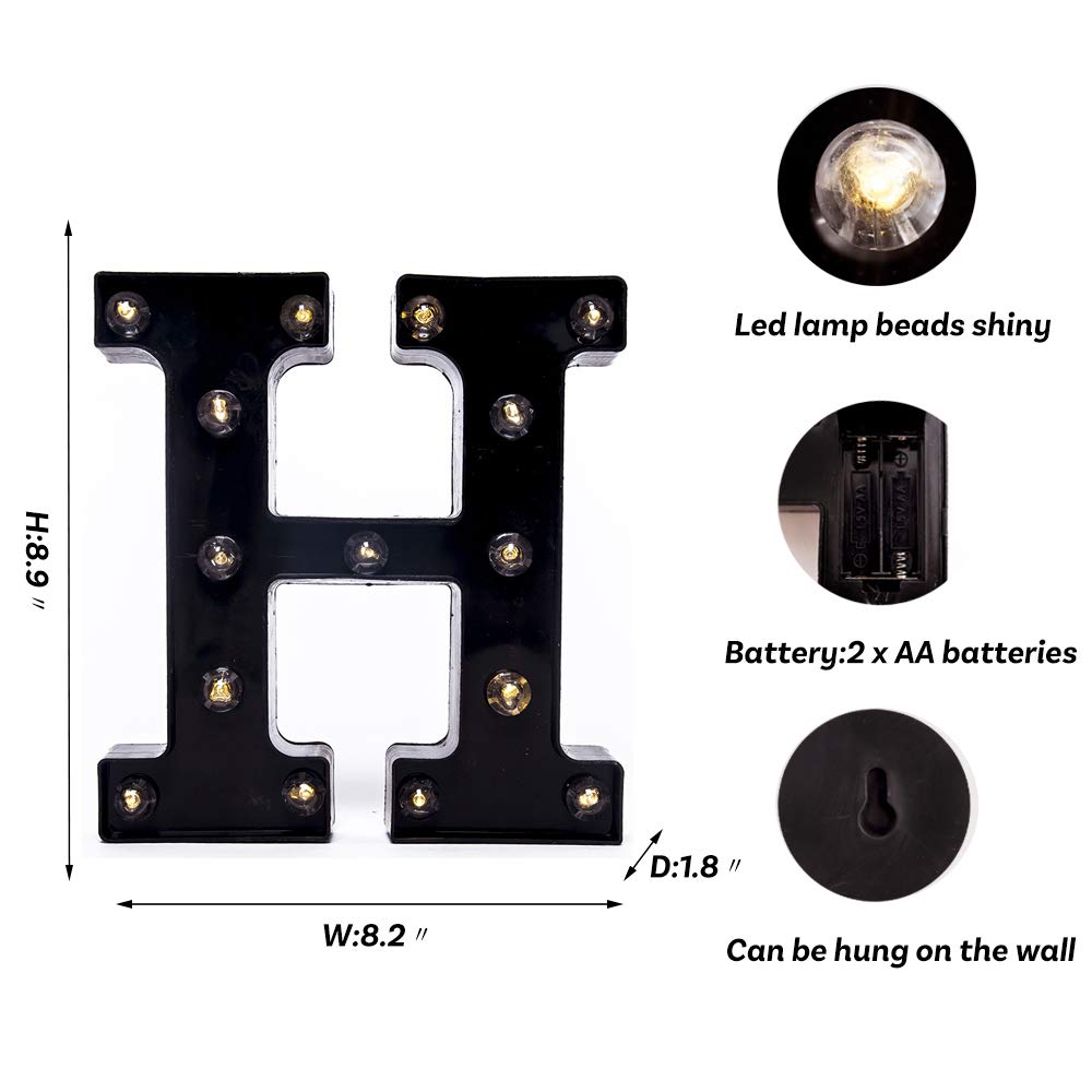 Foaky Luces LED negras con números de marquesina, letrero iluminado, luces de números de marquesina para luz nocturna, boda, fiesta de cumpleaños, lámpara de Navidad, decoración del hogar y bar