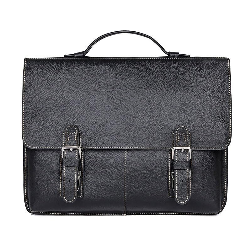 JSEIAJB Vintage Casual Leather Briefcase Business Men's Bag Handbag Shoulder Bag Computer Bag2